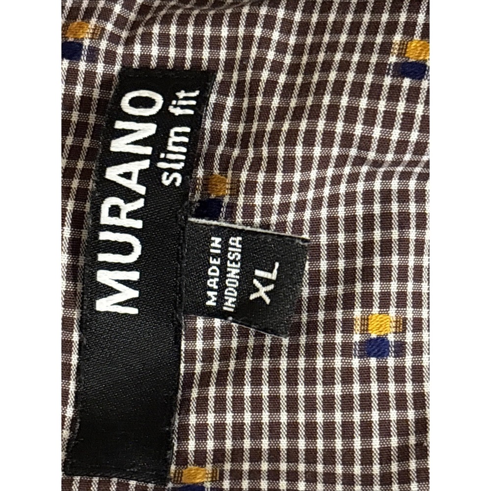Murano XL Pineapple Geometric Print Button Front Dress Shirt French Cuffs - Picture 5 of 9